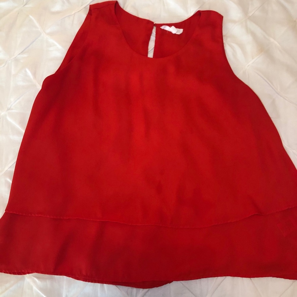 Red flowy blouse from Francesca’s
